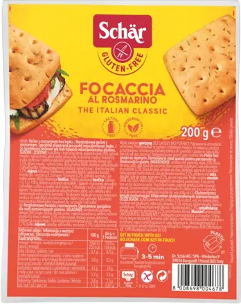 Focaccia Rozmarín Schär 3 x 66 g 200 g