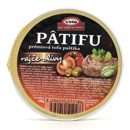 Patifu Nátierka Paradajky Olivy Veto 100 g