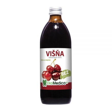 Šťava Višňa 100 % EkoMedica 500 ml