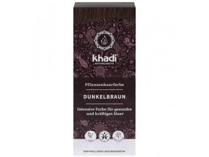 Khadi rastlinná farba na vlasy Tmavo hnedá 100 g