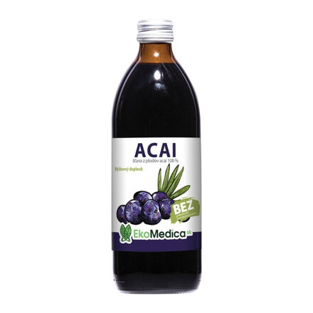 Šťava Acai  100 %  EkoMedica 500 ml 