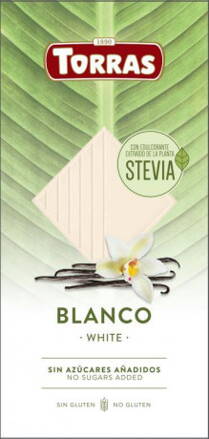 Čoko Biela Stevia Bezlepku Torras 100 g
