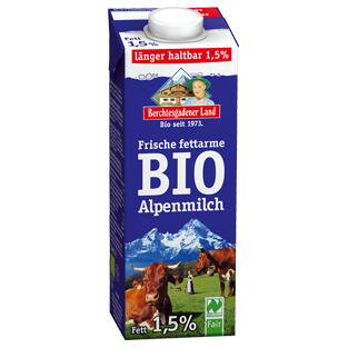 Mlieko Alpské Polotučné 1,5% Bio Leeb 1000 ml
