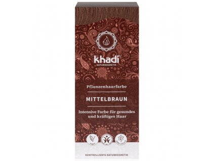 Farba Vlasy Stredná Hnedá Vegan Khadi 100 g 