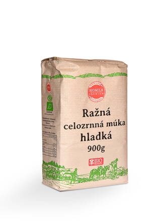 Múka Ražná Celozrnná Hladká Bio Biomila 900 g