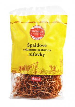 Cestoviny Niťovky Špaldové Celozrnné Biomila 250 g