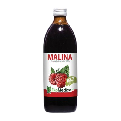 Šťava Malina 100%  EkoMedica 500 ml